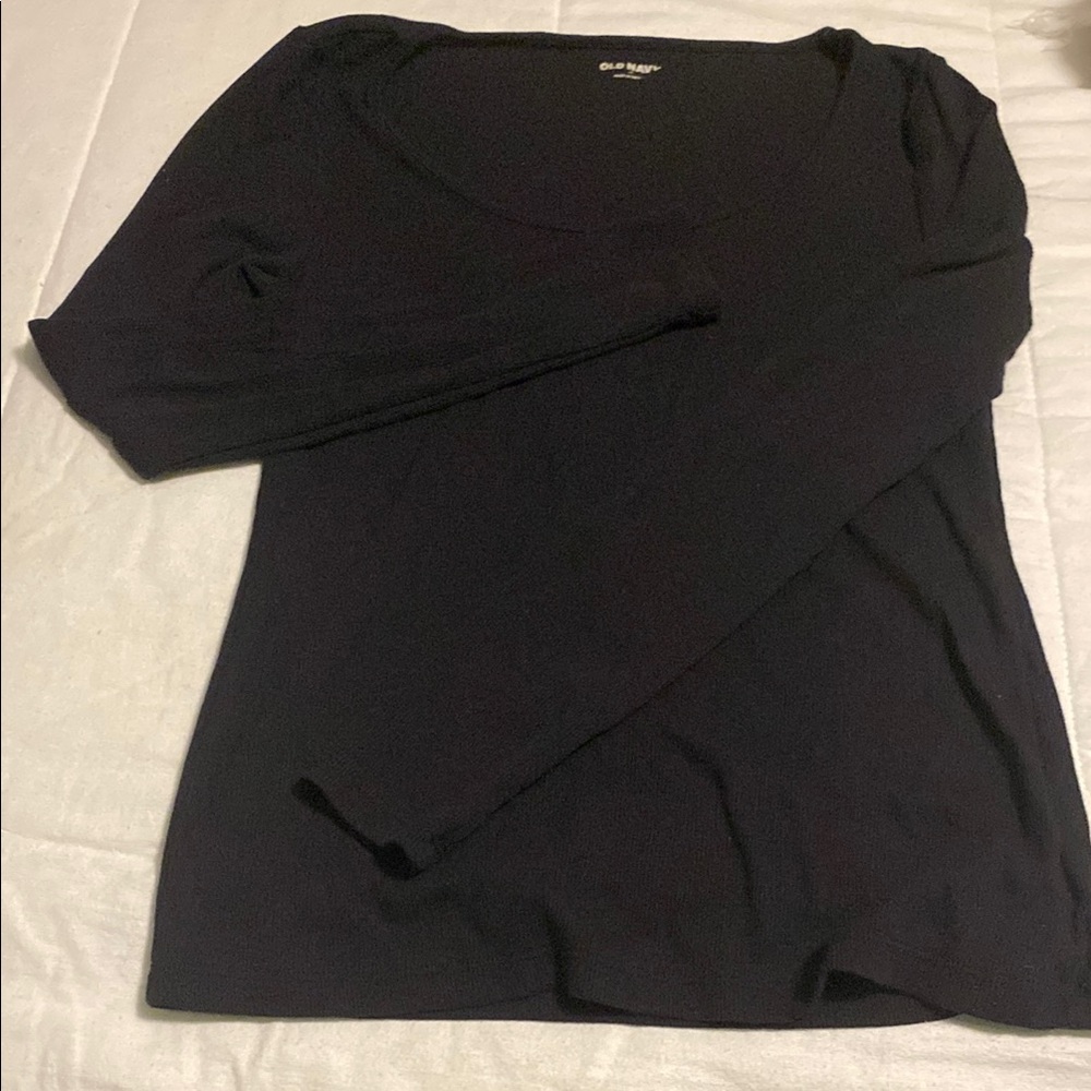 Old Navy Fitted Black Blouse